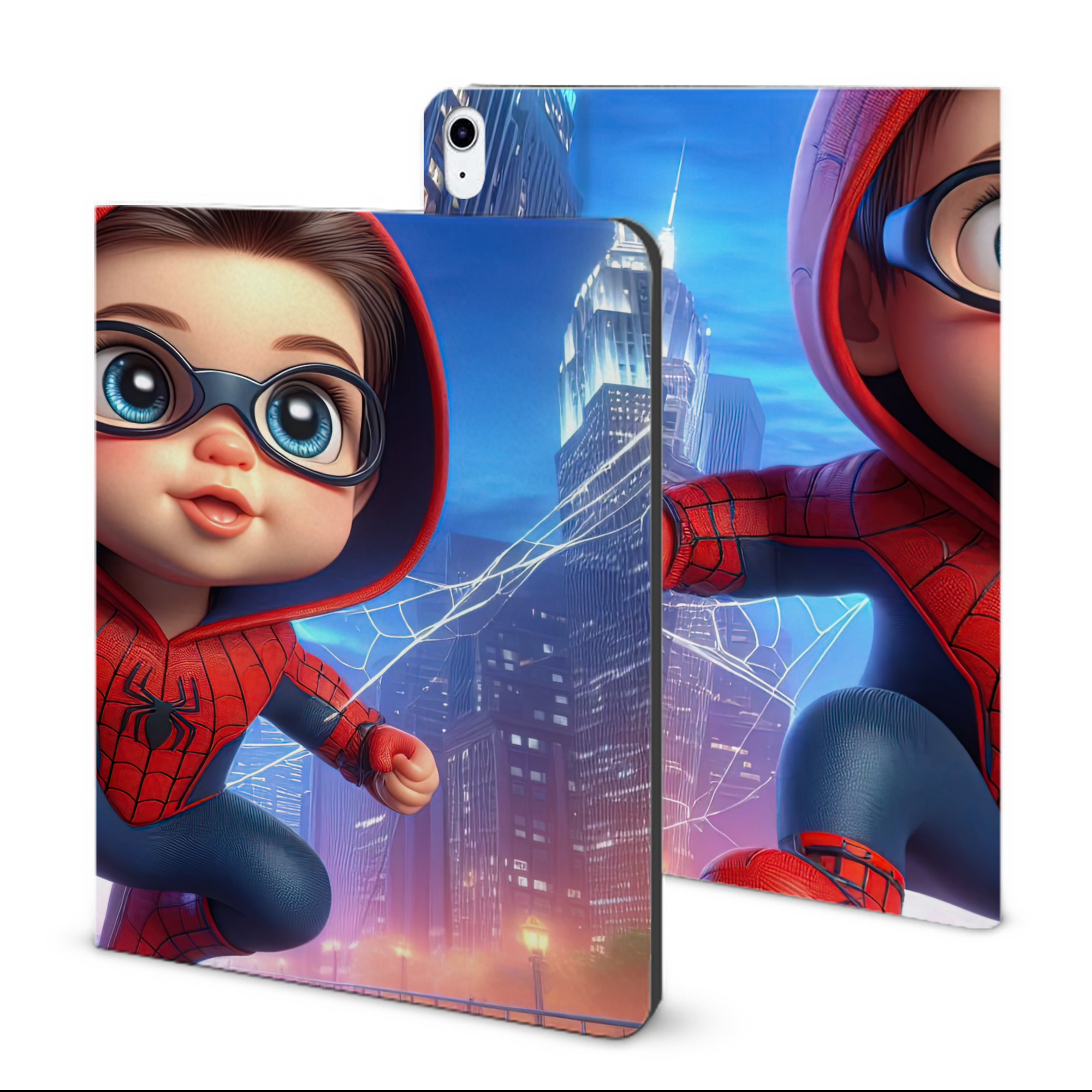 （画像用） Spider Man スパイダーマン IPad ケース ブック型 PUレザー TPU 耐衝撃 軽量 薄型 ペン収納なし 全面保護 IPad 各モデル対応